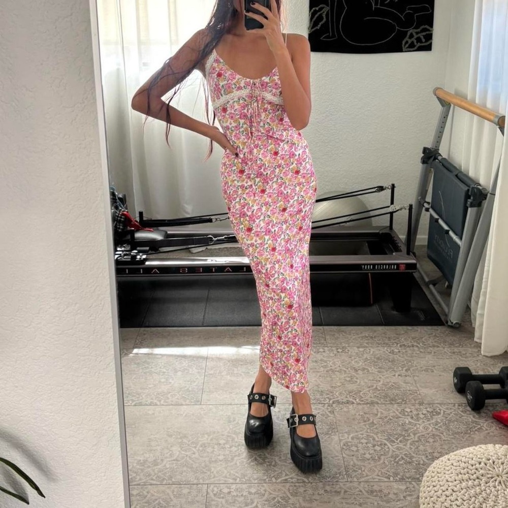 Floral Pink Maxi Dress